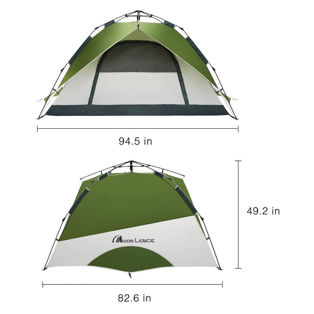 MOON LENCE instant pop-up tent waterproof strips enhance rain protection and durability