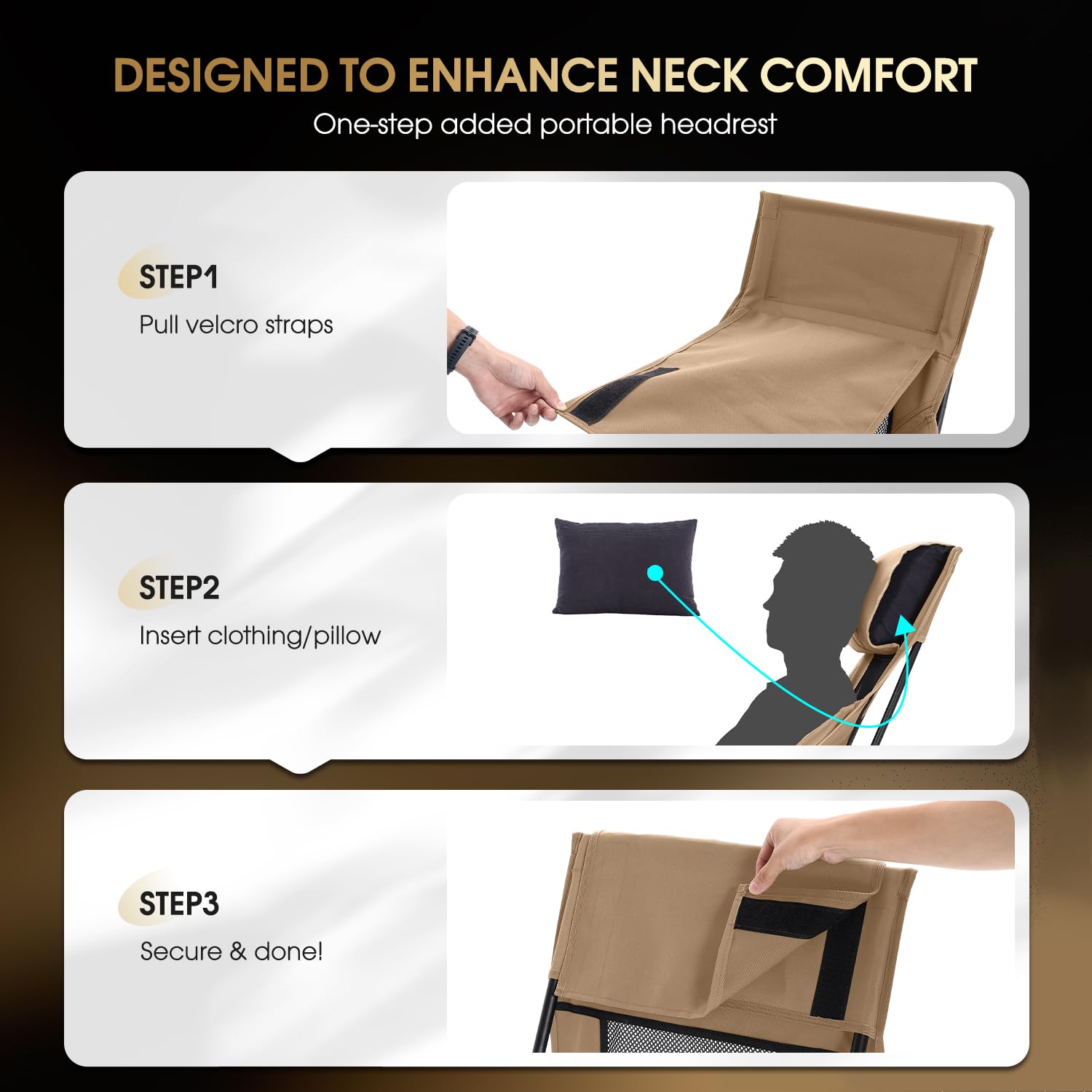 Moon Lence oversized chair 7075 aluminum frame delivers strong durable support