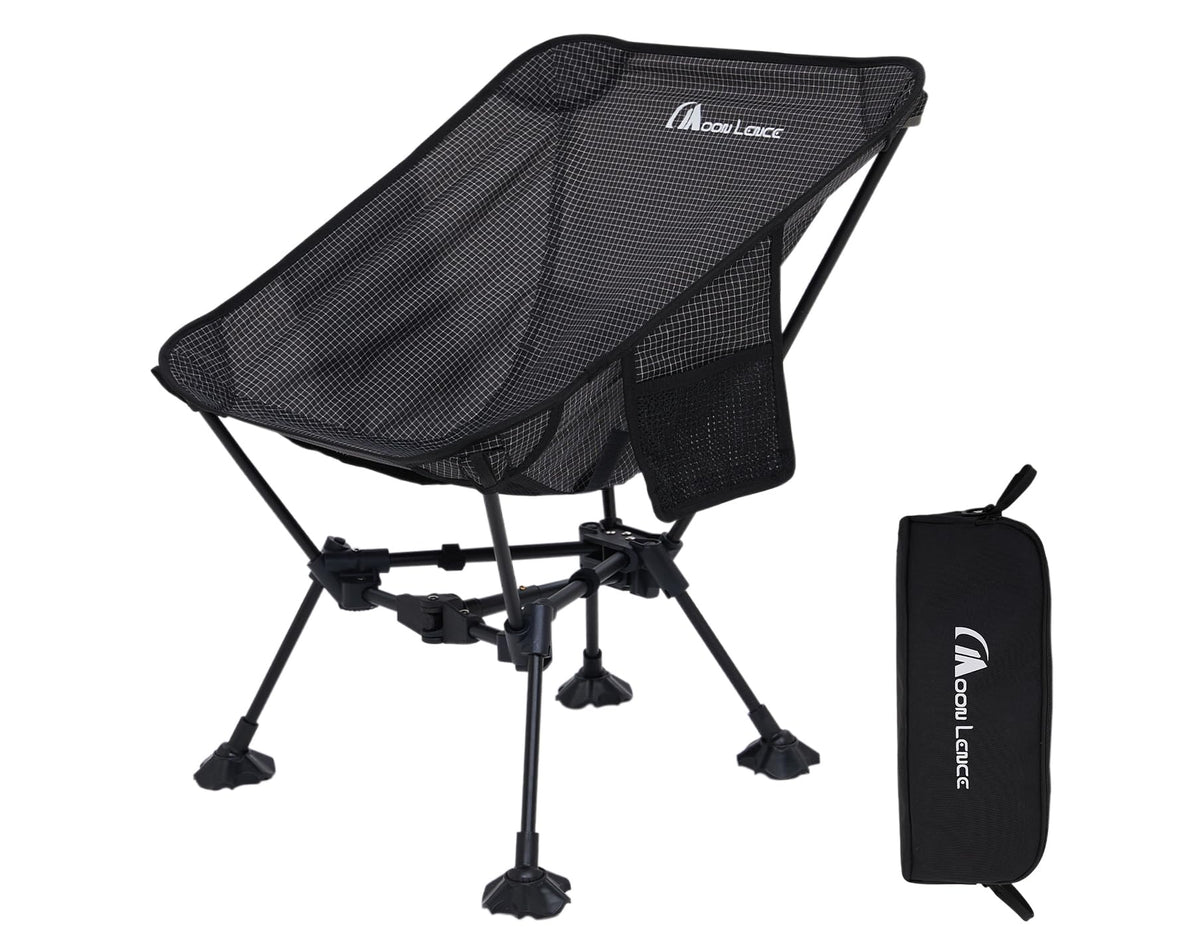 MOON LENCE portable camping chair folded for compact backpacking and easy storage.