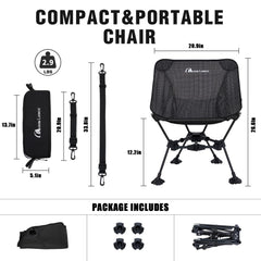 MOON LENCE ultralight camping chair open offers quick seating during hikes and picnics.