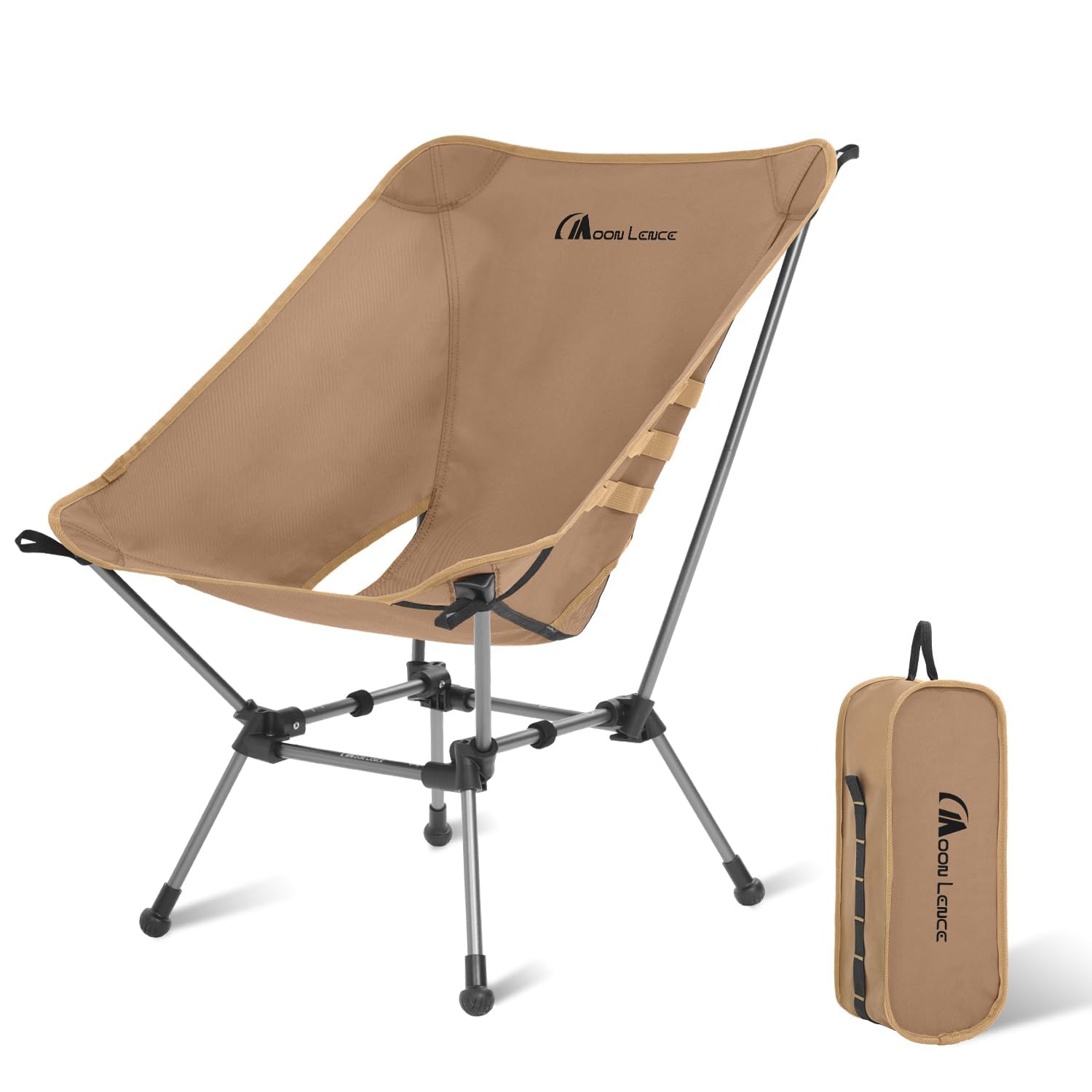 MOON LENCE portable camping chair Plus with roomy 22-inch seat for lasting comfort outdoors.