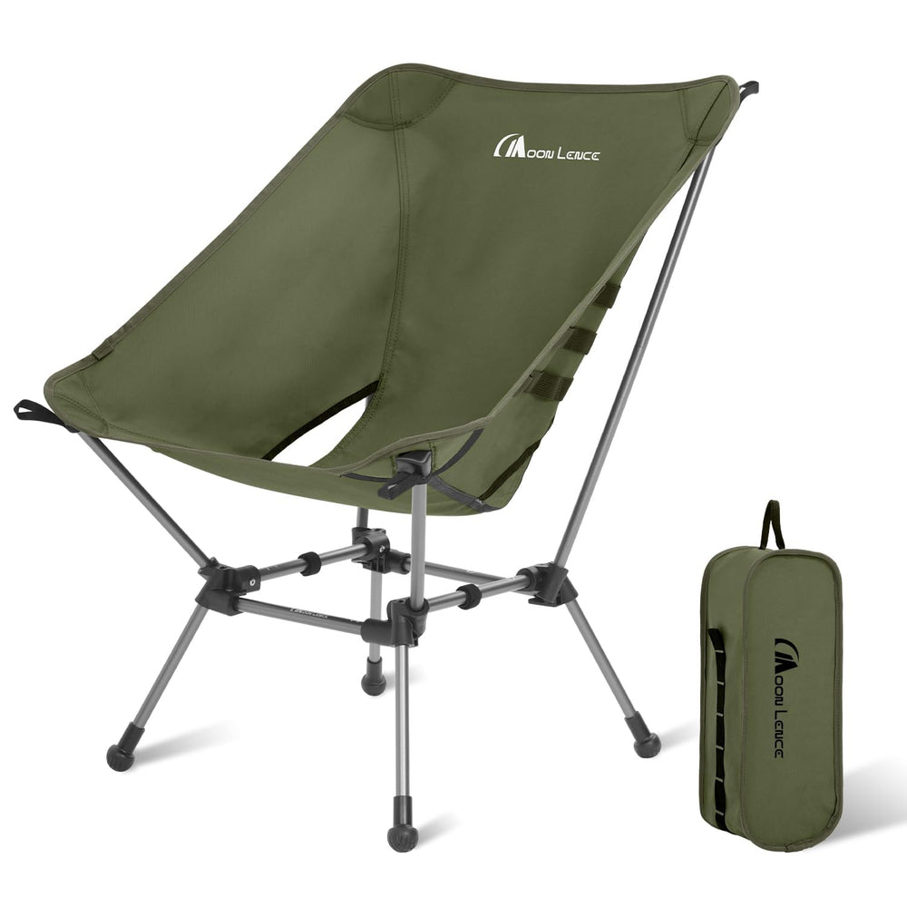 Moon Lence portable camping chair wide seat improves comfort during long campsite waits