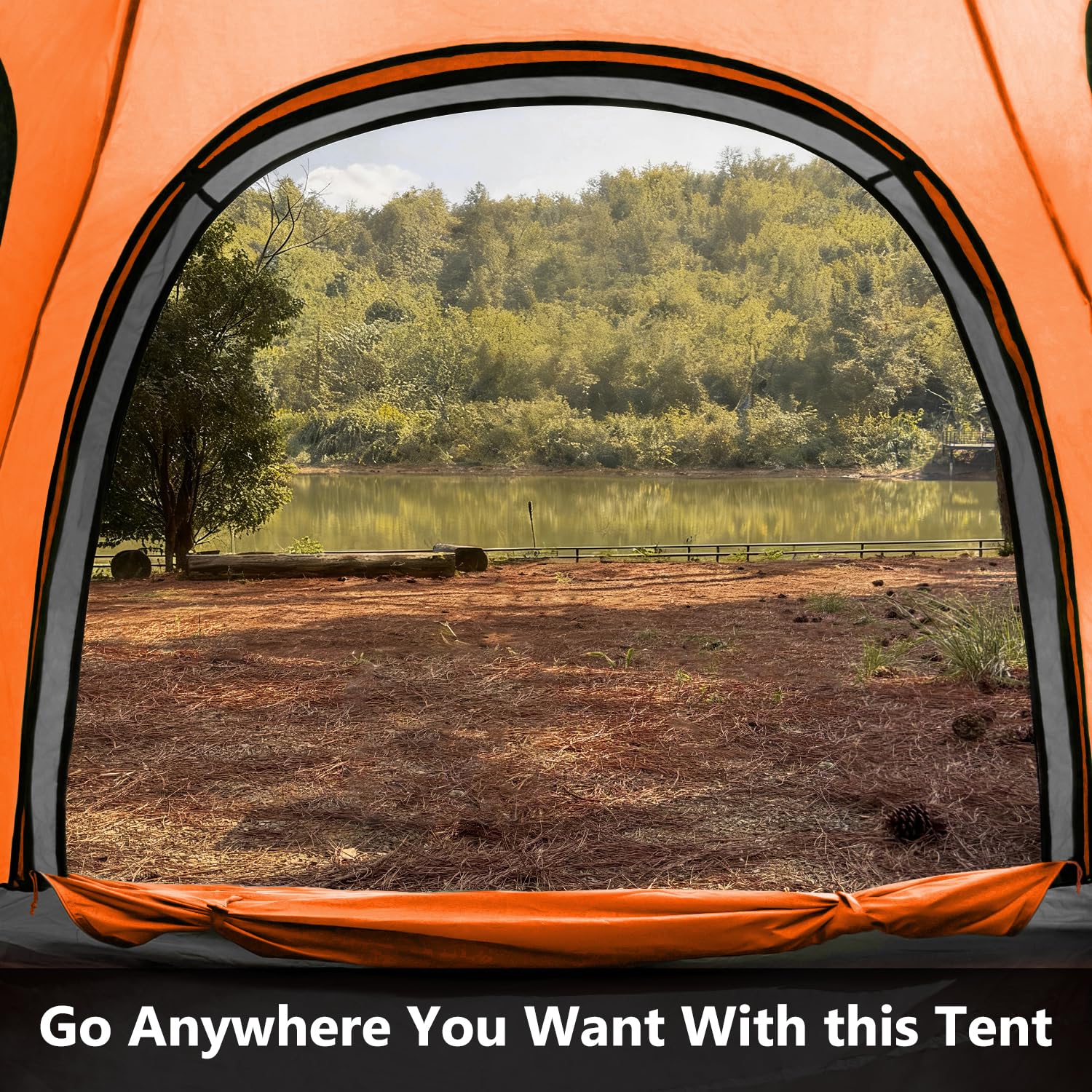 Moon Lence portable tent with multiple pockets for organization on trips.