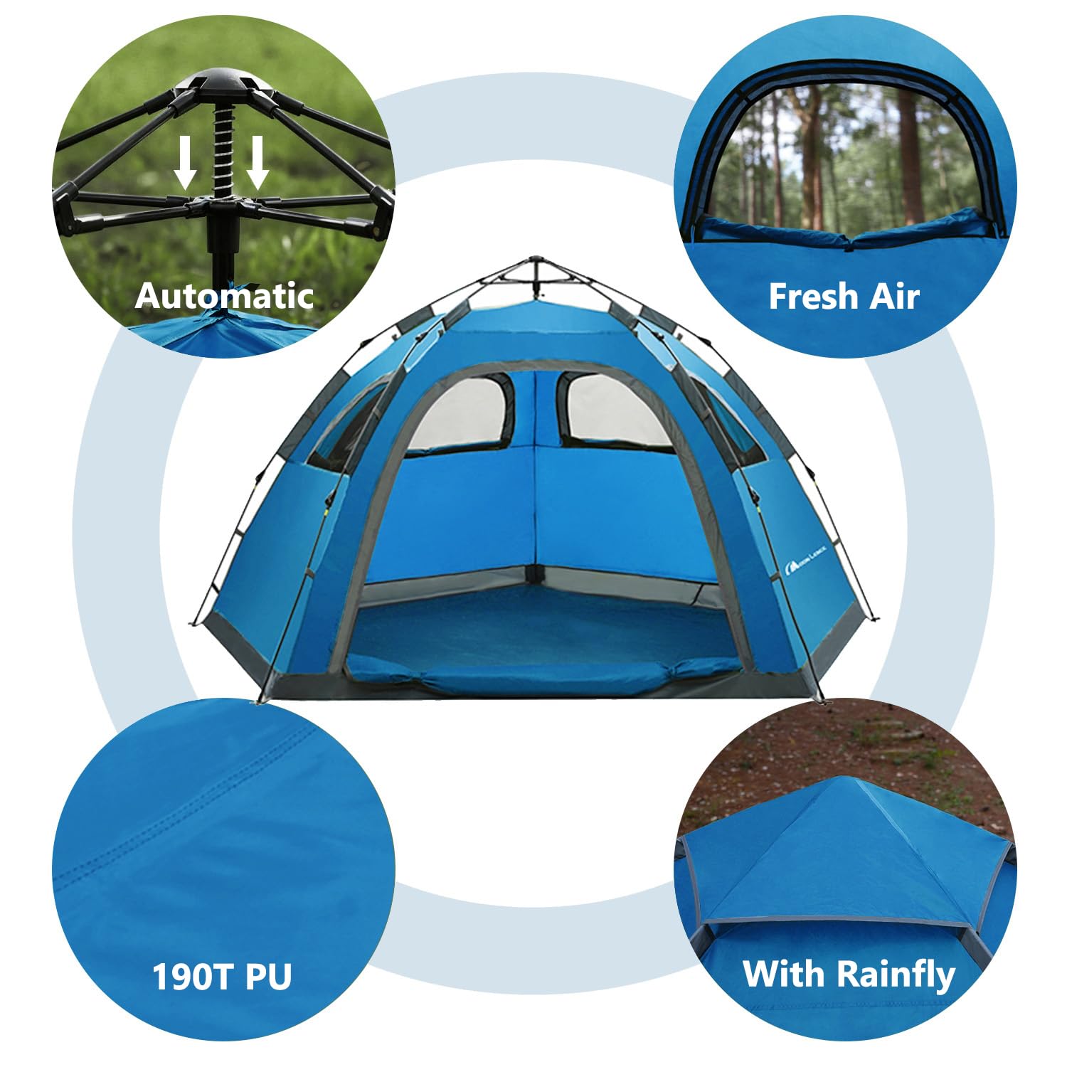 Moon Lence tent storage pockets keep essentials organized.