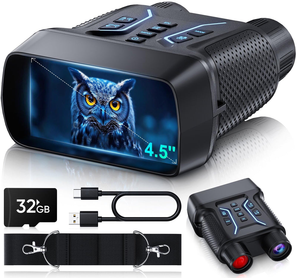 MoonFox Night Vision Goggles front view for comfortable camping use.