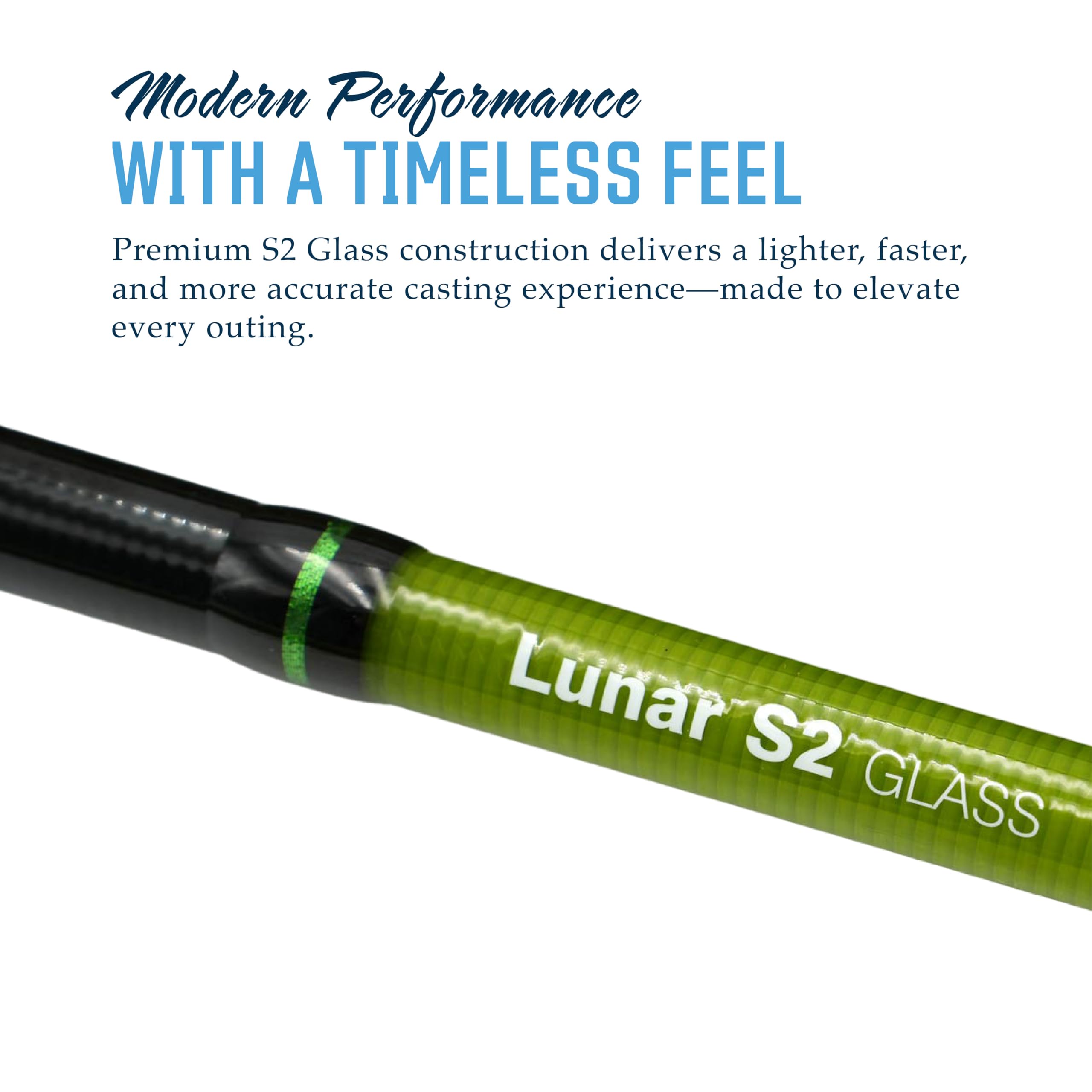 Moonlit 4wt Lunar S2-Glass rod four-piece design packs neatly in luggage