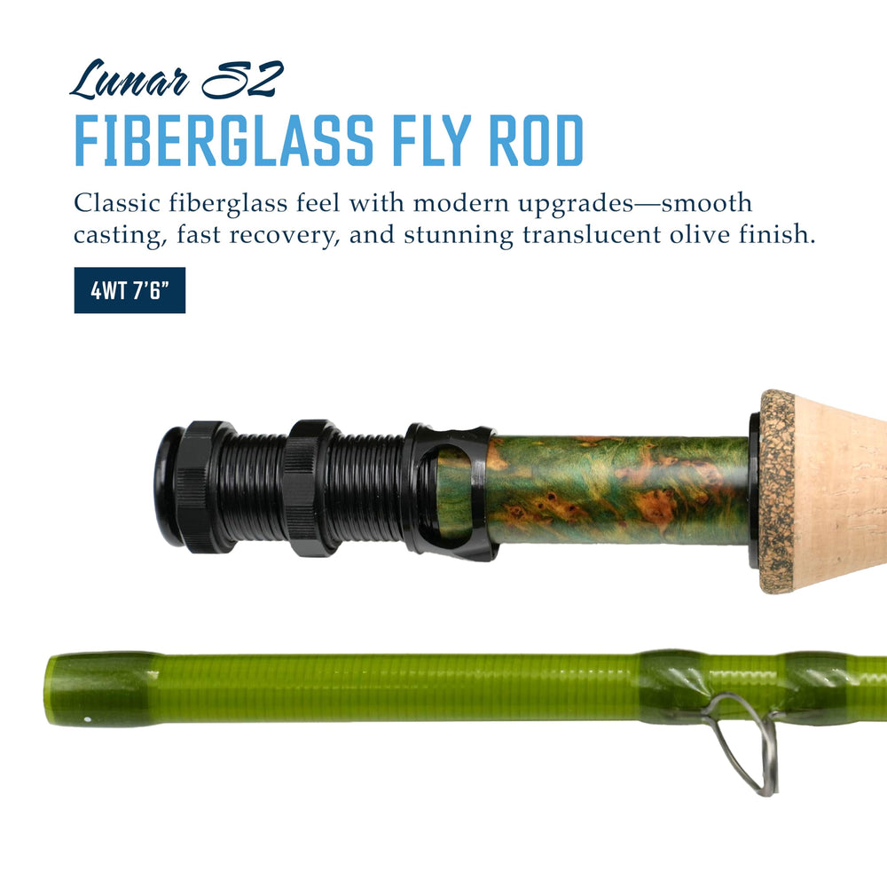 Moonlit 4wt Lunar S2-Glass rod olive finish adds classic glass aesthetics
