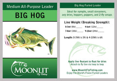 Moonlit Big Hog leader with tippet ring ready for tippet attachment.