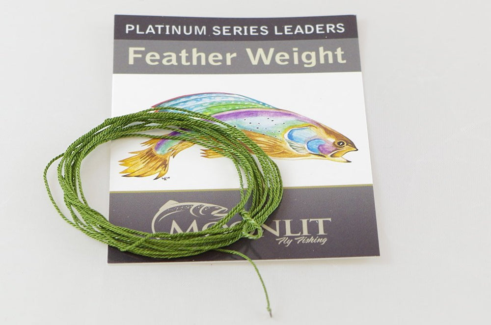 Moonlit Platinum Feather Weight Fly Leader (9-10wt) enables precise, wind-cut dry fly presentation.