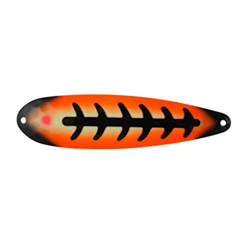 Moonshine Magnum Trolling Spoon in Arctic Ice color (five-inch glow lure)