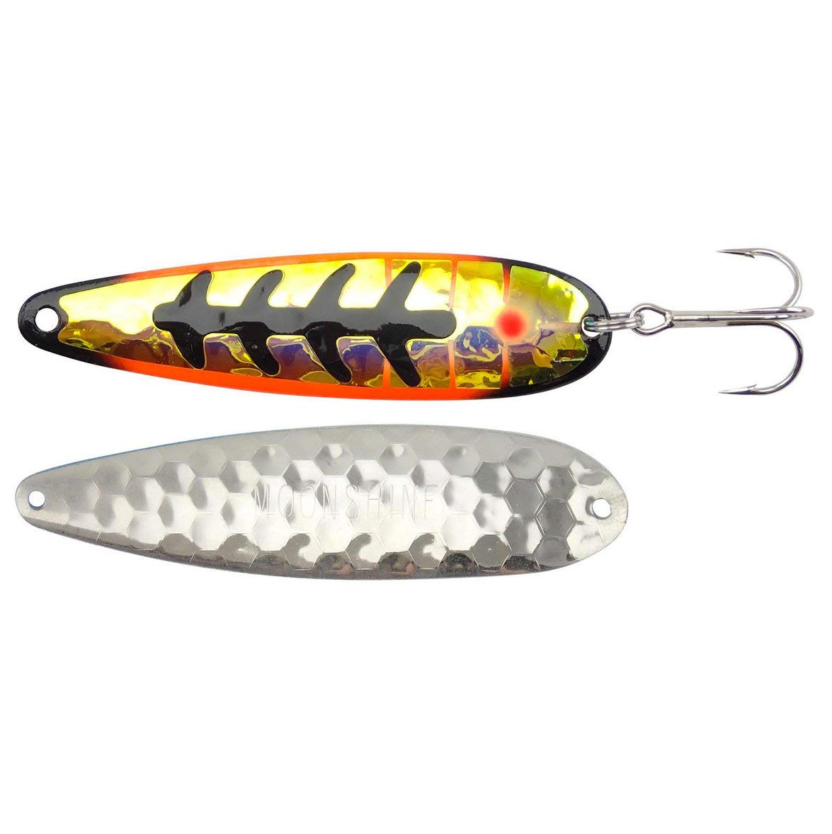 Moonshine Magnum Trolling Spoon in Black Ice color (five-inch glow lure)