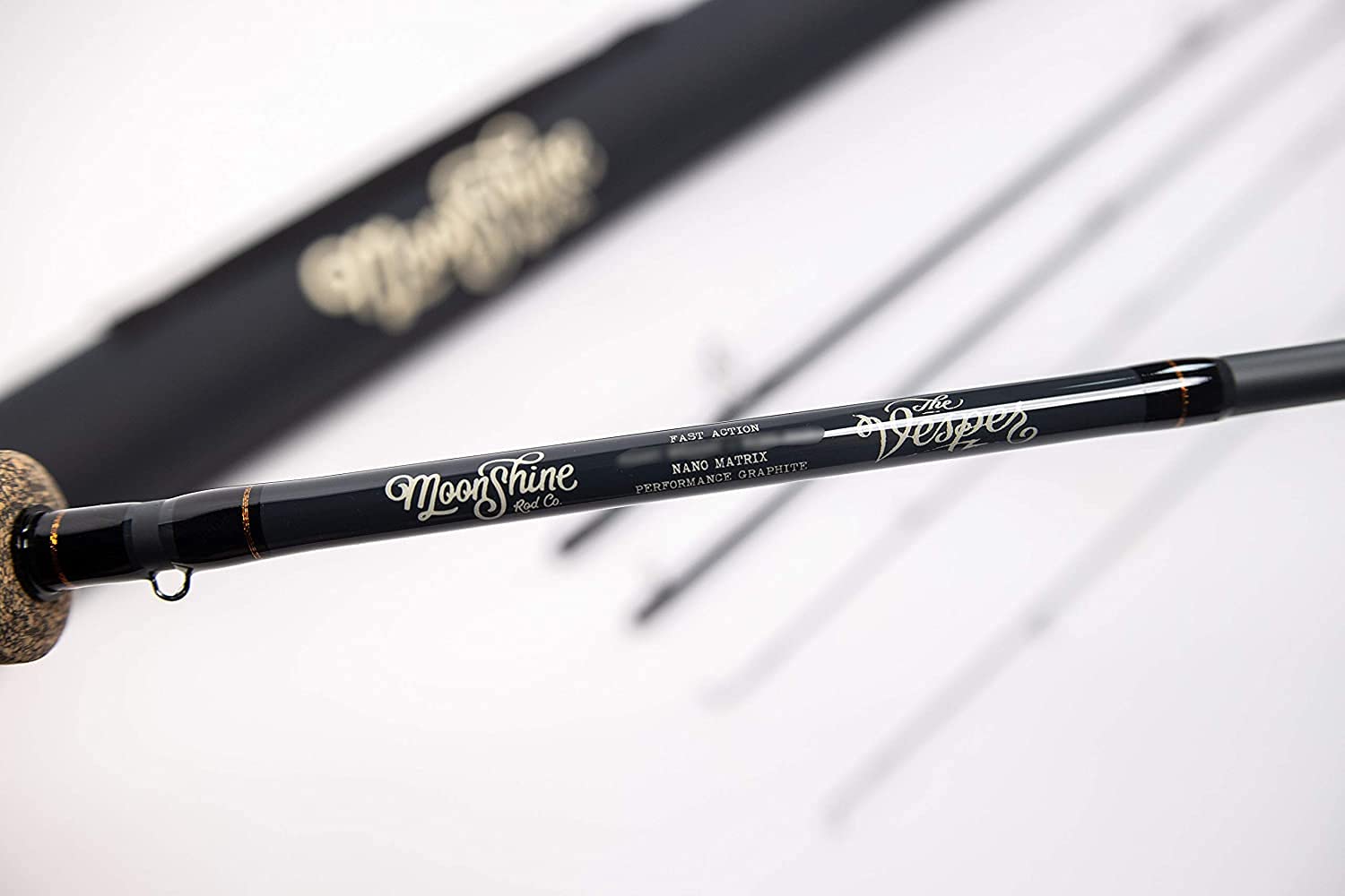 Moonshine Vesper cordura tube case protects your rod during travel.