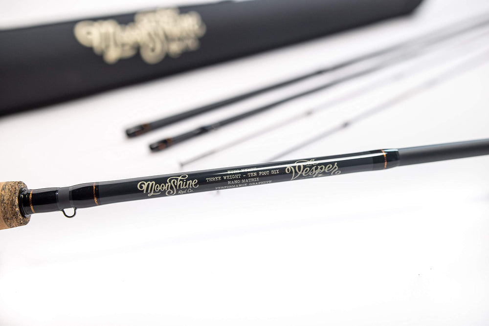 Moonshine Vesper rod AAAA cork grip for comfort during long casts