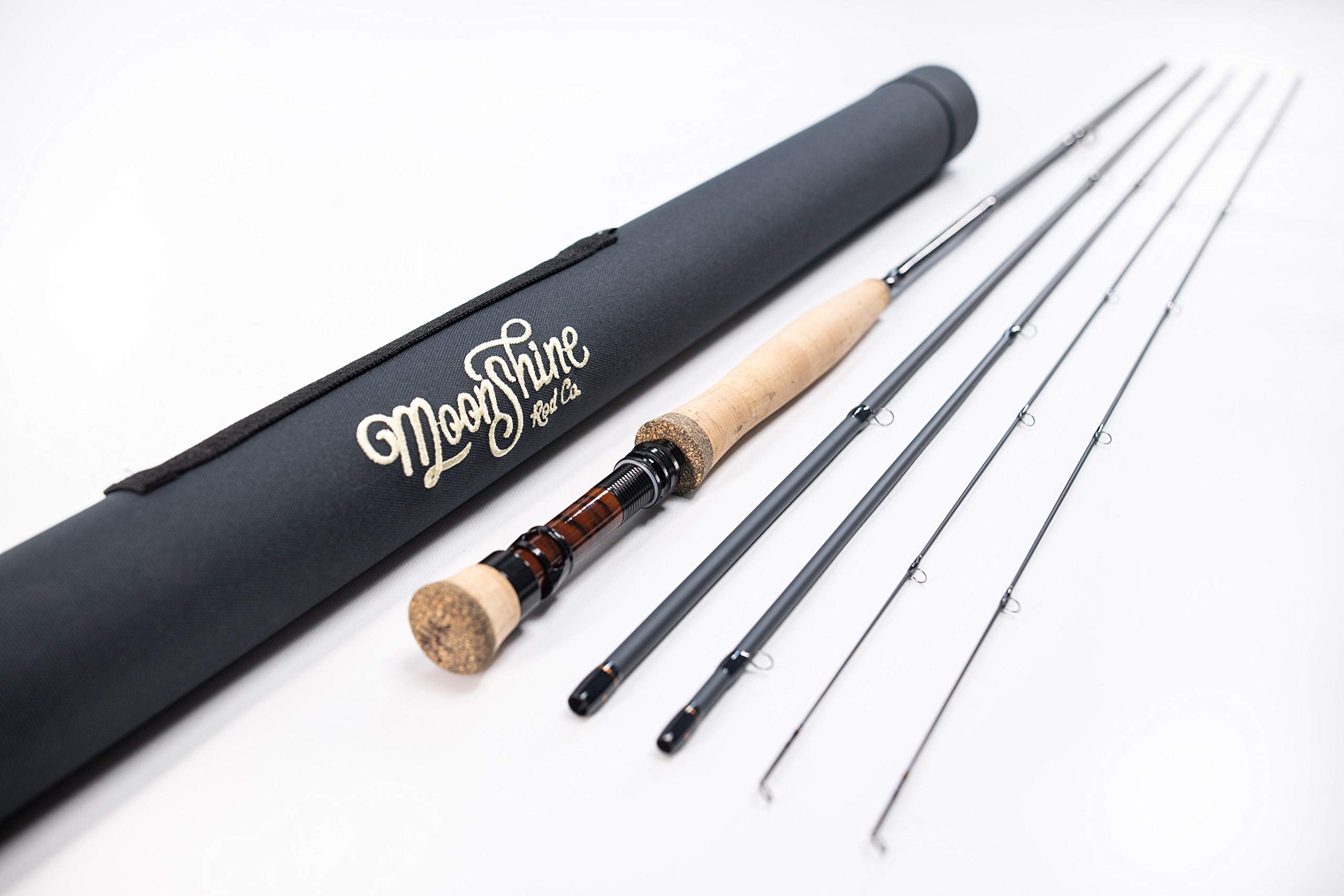 Moonshine Vesper rod with slate blank for glare-free visibility during day fishing