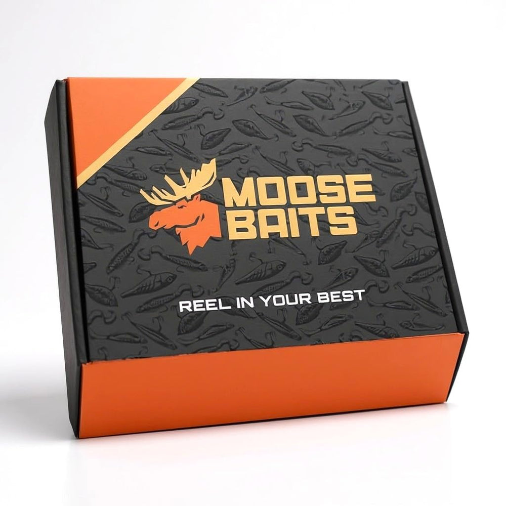 Moose Baits bass tackle mystery box front view showcasing premium lures for freshwater anglers