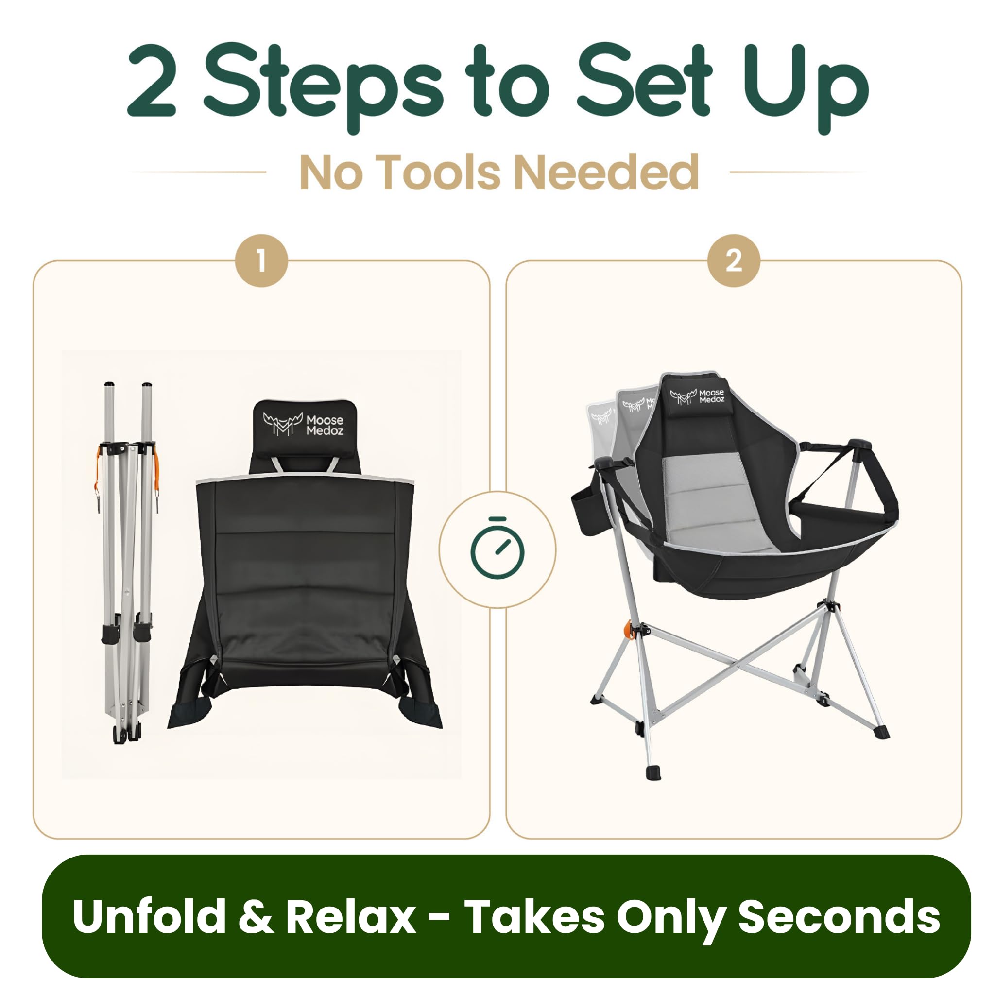 Moose Medoz hammock chair carry bag enables effortless portability anywhere.