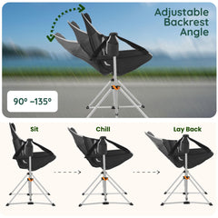 Moose Medoz hammock chair cup holder keeps drinks handy on camping trips.