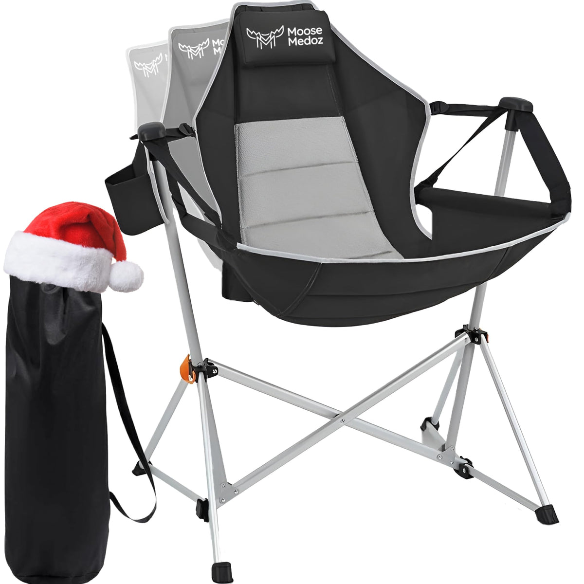 Moose Medoz hammock chair folded for compact transport and easy storage.