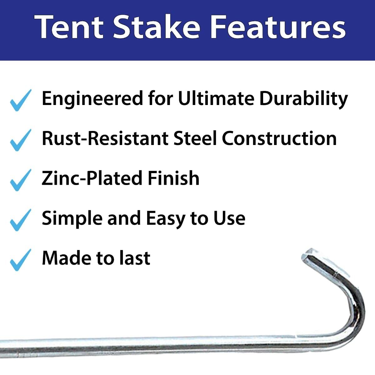 Moose Supply tent stake installed on fence line providing secure anchor.