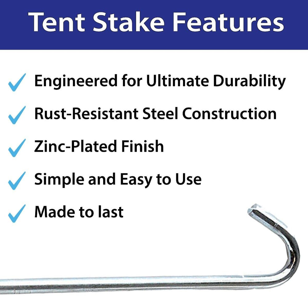 Moose Supply tent stake installed on fence line providing secure anchor.