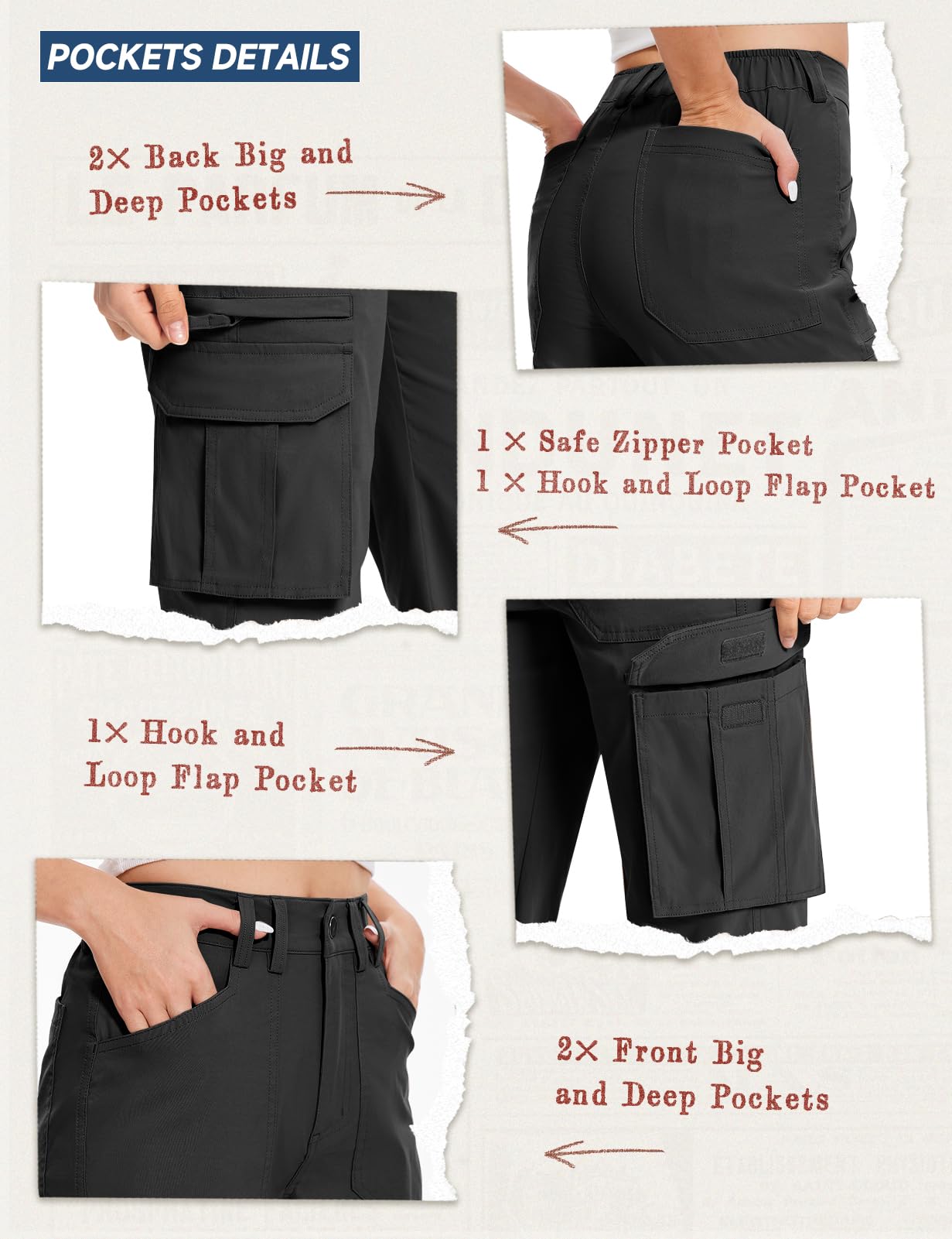 Moosehill cargo hiking pants water-resistant fabric ideal for unpredictable weather.