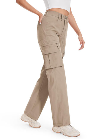 Moosehill cargo hiking pants high-waisted, water-resistant fabric for all-day outdoor comfort.
