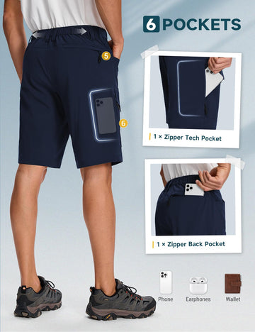 Moosehill cargo shorts adjustable waist and secure closure in navy color.