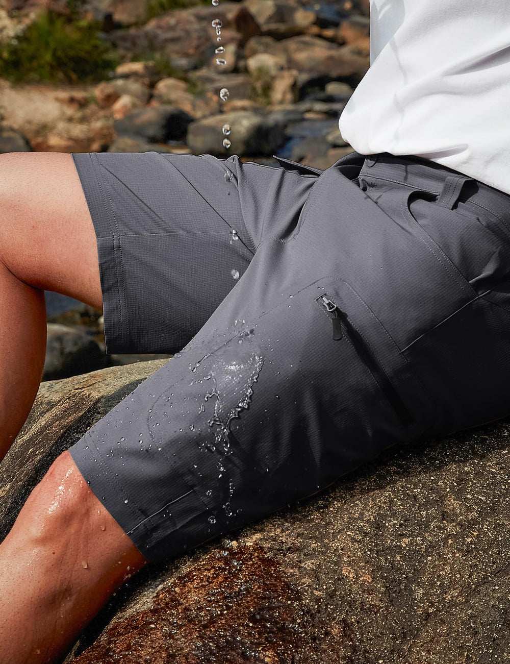 Moosehill cargo shorts back waist adjustment for a comfortable, customizable fit