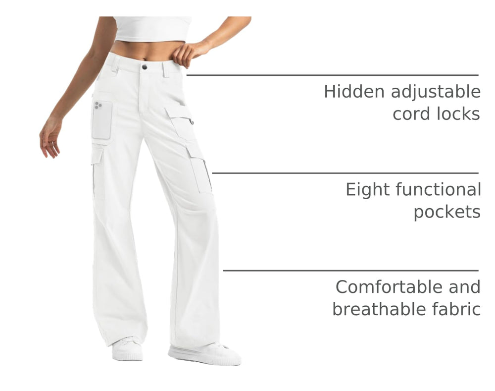 Moosehill white pants with hidden adjustable cords for versatile straight-leg or tapered style