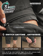 Moosehill hiking pants featuring five pockets for secure keys and phone storage.