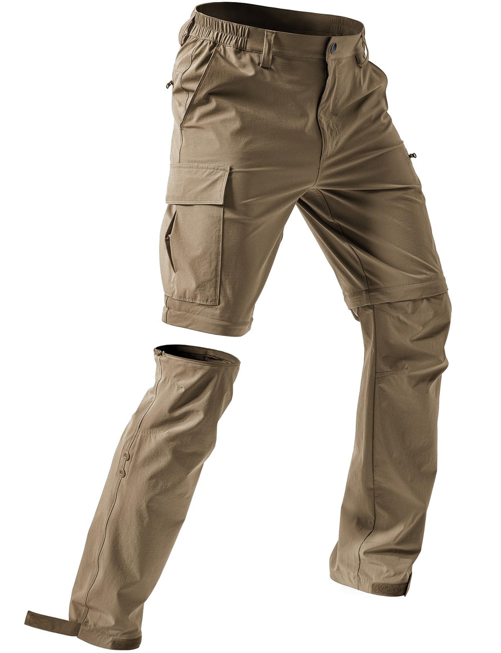Moosehill zip-off hiking pants on trail showing quick-convert feature for adaptable comfort