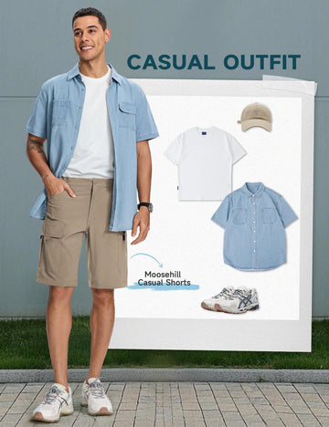 Moosehill mens cargo hiking shorts camel packable design appeals to travelers