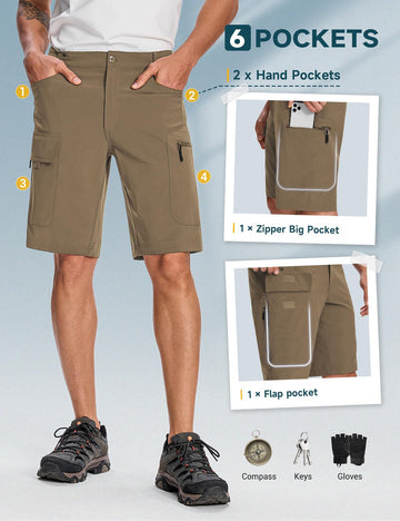 Moosehill cargo shorts side pocket view showing secure storage
