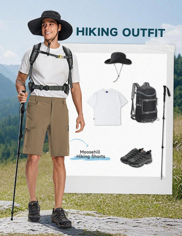 Moosehill khaki cargo shorts pair with casual outdoor outfits