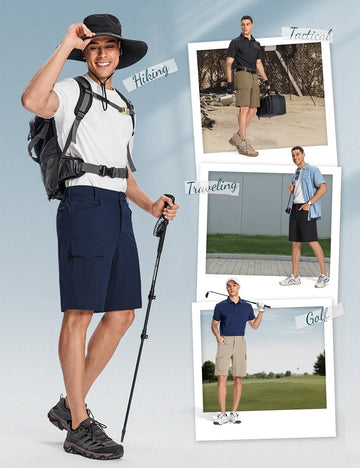Moosehill mens cargo shorts navy golf-ready look, versatile for casual courses.