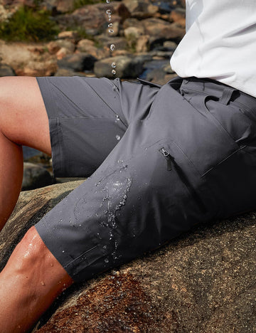 Moosehill mens cargo shorts six-pocket layout demonstrates ample secure storage