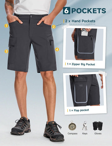 Moosehill mens cargo shorts six utility pockets for easy access