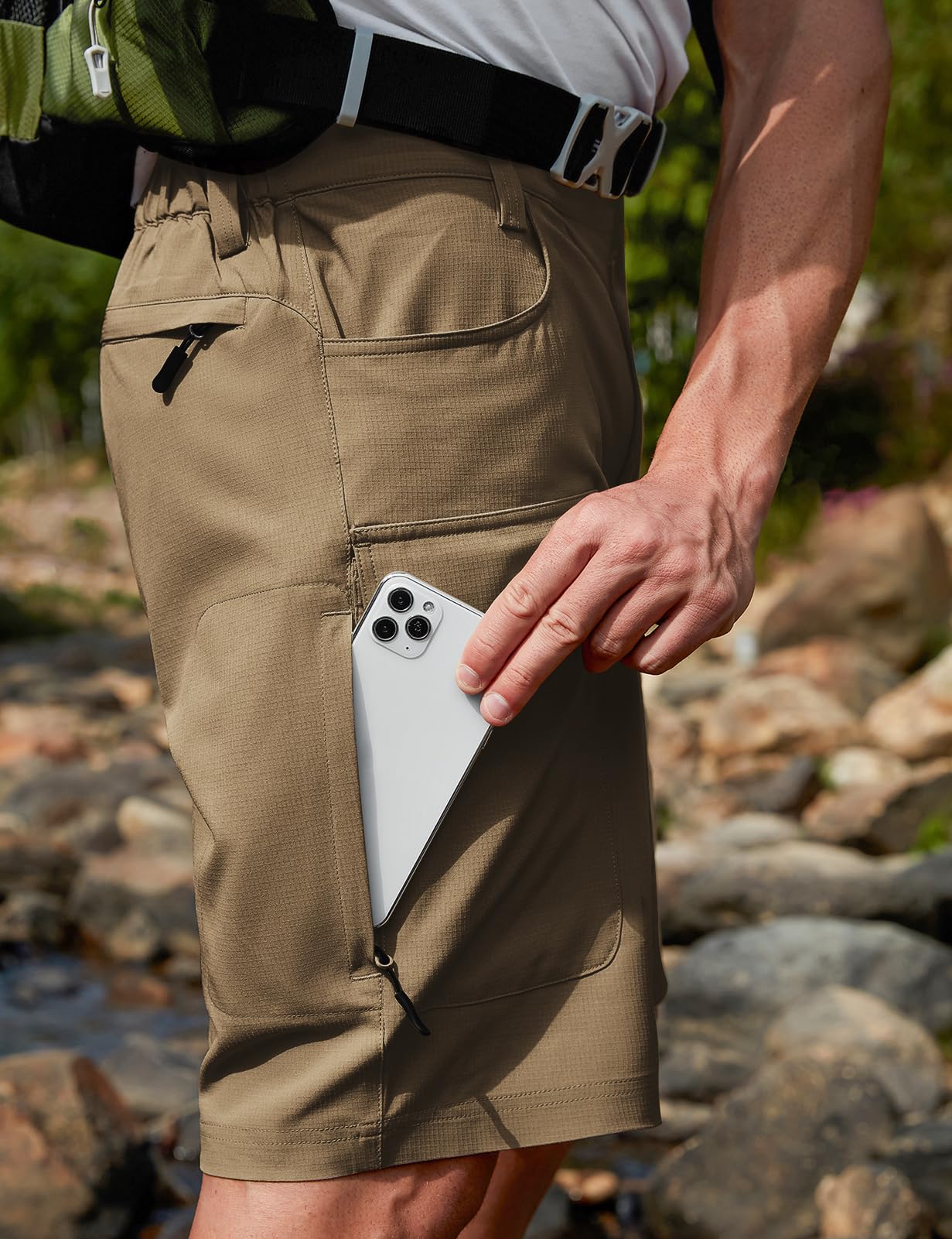 Moosehill shorts with tech zip pocket secure valuables on the go