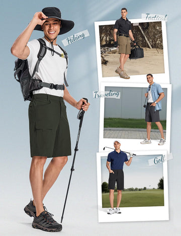 Moosehill men's cargo shorts water-resistant finish, quick-drying for wet outdoor days.