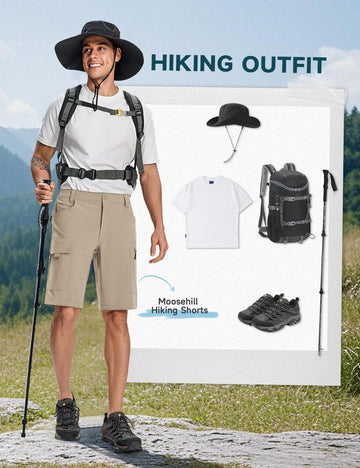 Moosehill men's cargo shorts wrinkle-free finish simplifies packing.