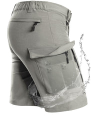 Moosehill Men's Hiking Cargo Shorts front view with seven pockets for organization