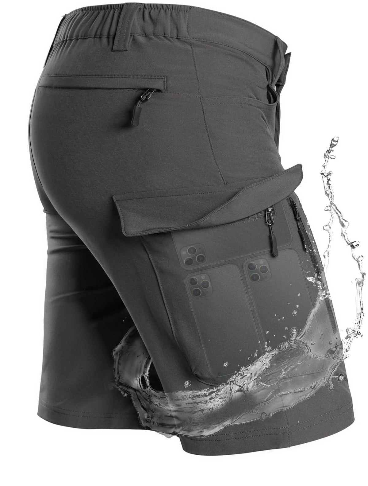Moosehill men's hiking cargo shorts with seven pockets for trail-ready storage.