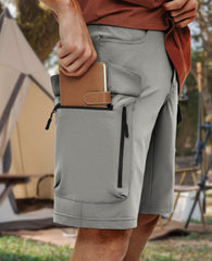 Moosehill cargo shorts with zippered side pockets for secure storage on trails