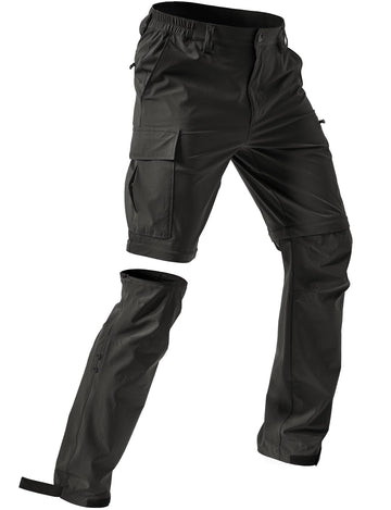 Moosehill mens hiking pants convertible water-resistant shown on rugged trail for durability