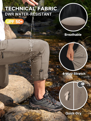 Elastic waist with D-ring belt feature supports secure, flexible fit.