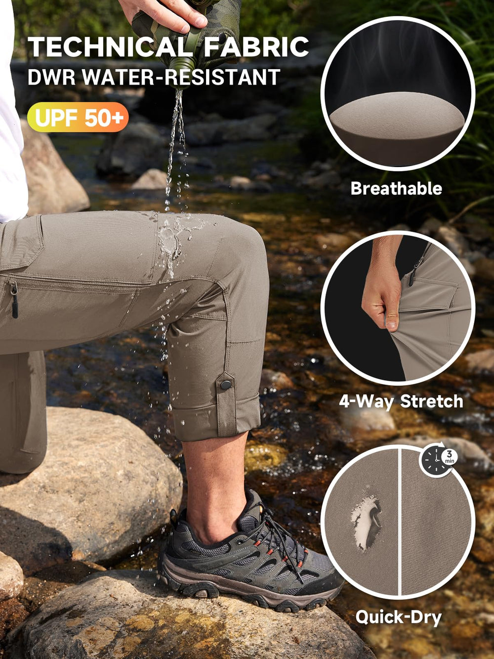 Moosehill pants elastic waist with D-ring for comfortable fit and tool access