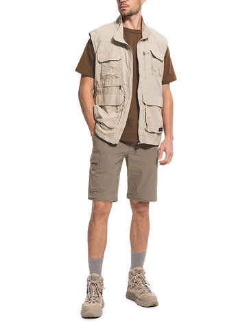 Moosehill men's hiking pants sand knee-reinforcement view showcases durable protection on trails.