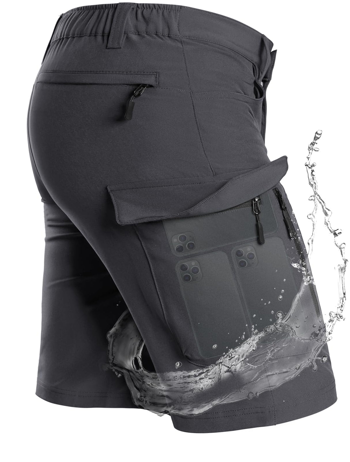 Moosehill mens hiking shorts with 7 pockets for quick access on trails