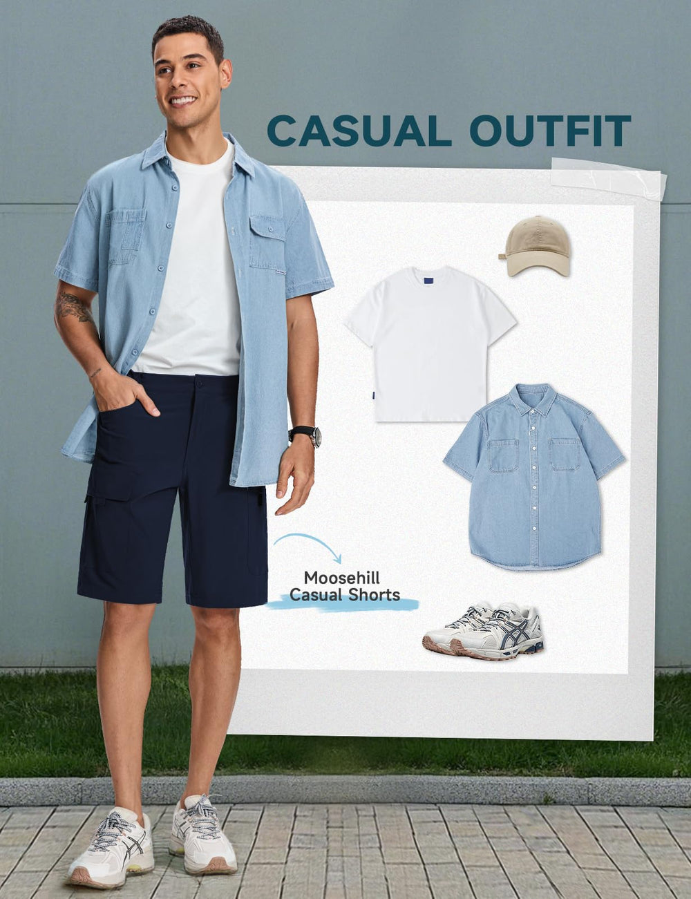Moosehill navy shorts lightweight and packable for travel.