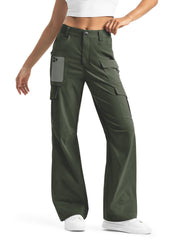 Moosehill women's cargo hiking pants fabric close-up shows water-resistant weave for outdoor wear.